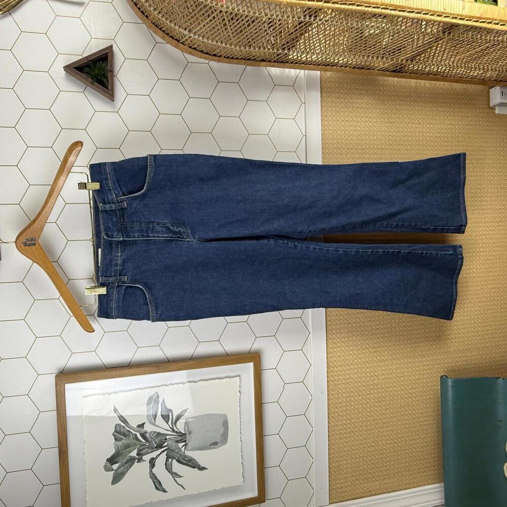 Classic Dark Blue Women's Jeans - Flare Leg